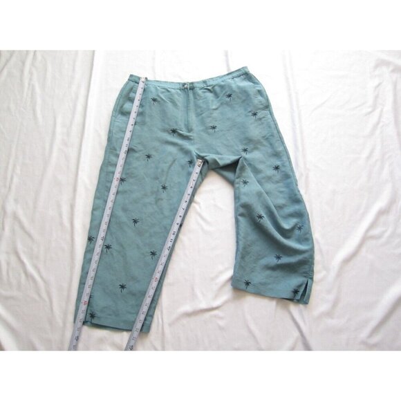 Women Van Heusen Linen/Rayon Palm Tree Embroidered Pants Sz 16 (WP193) - Picture 7 of 9